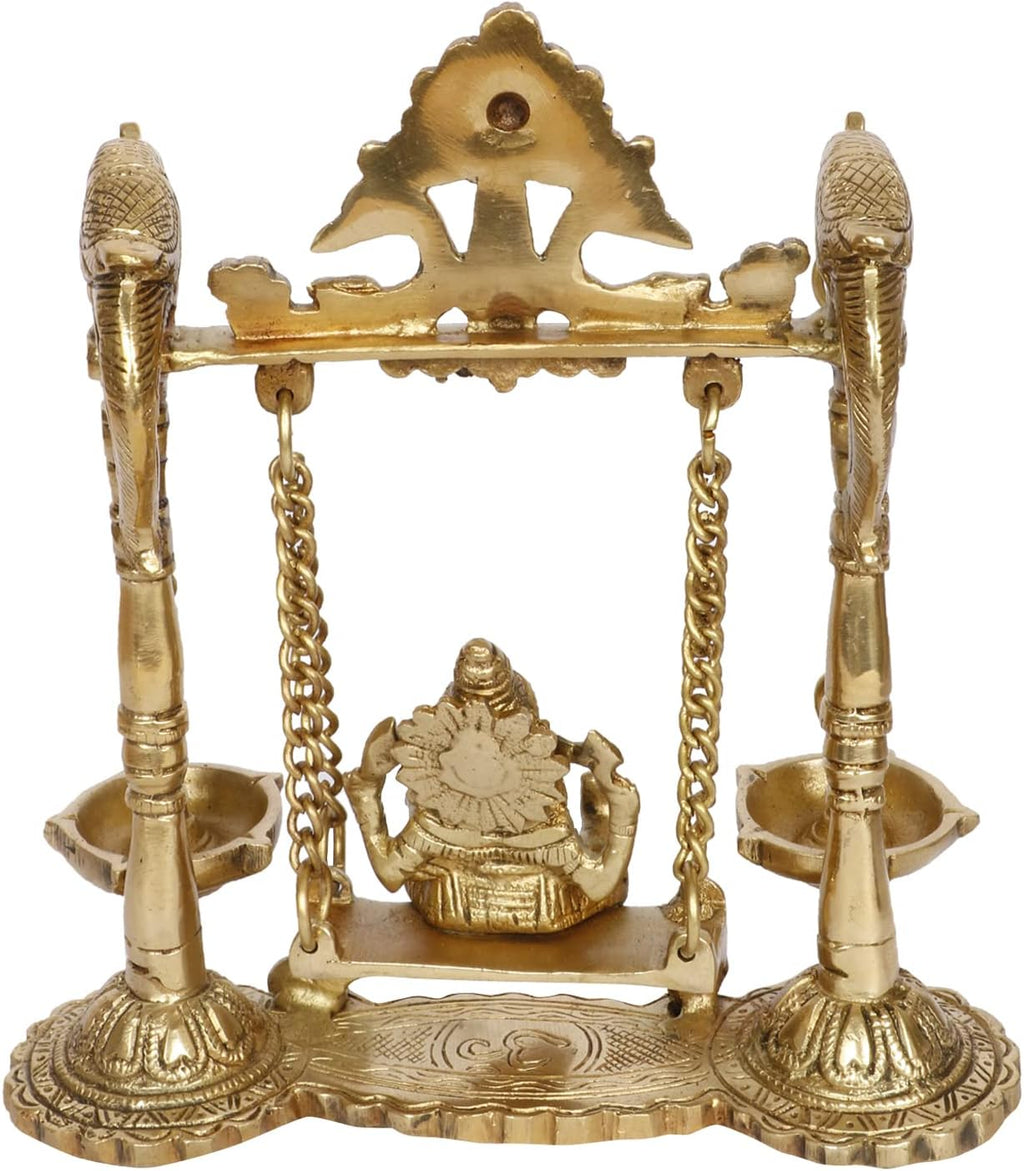 Brass Ganesh Jhula Hanging Swing Statue 9 Inch C493060