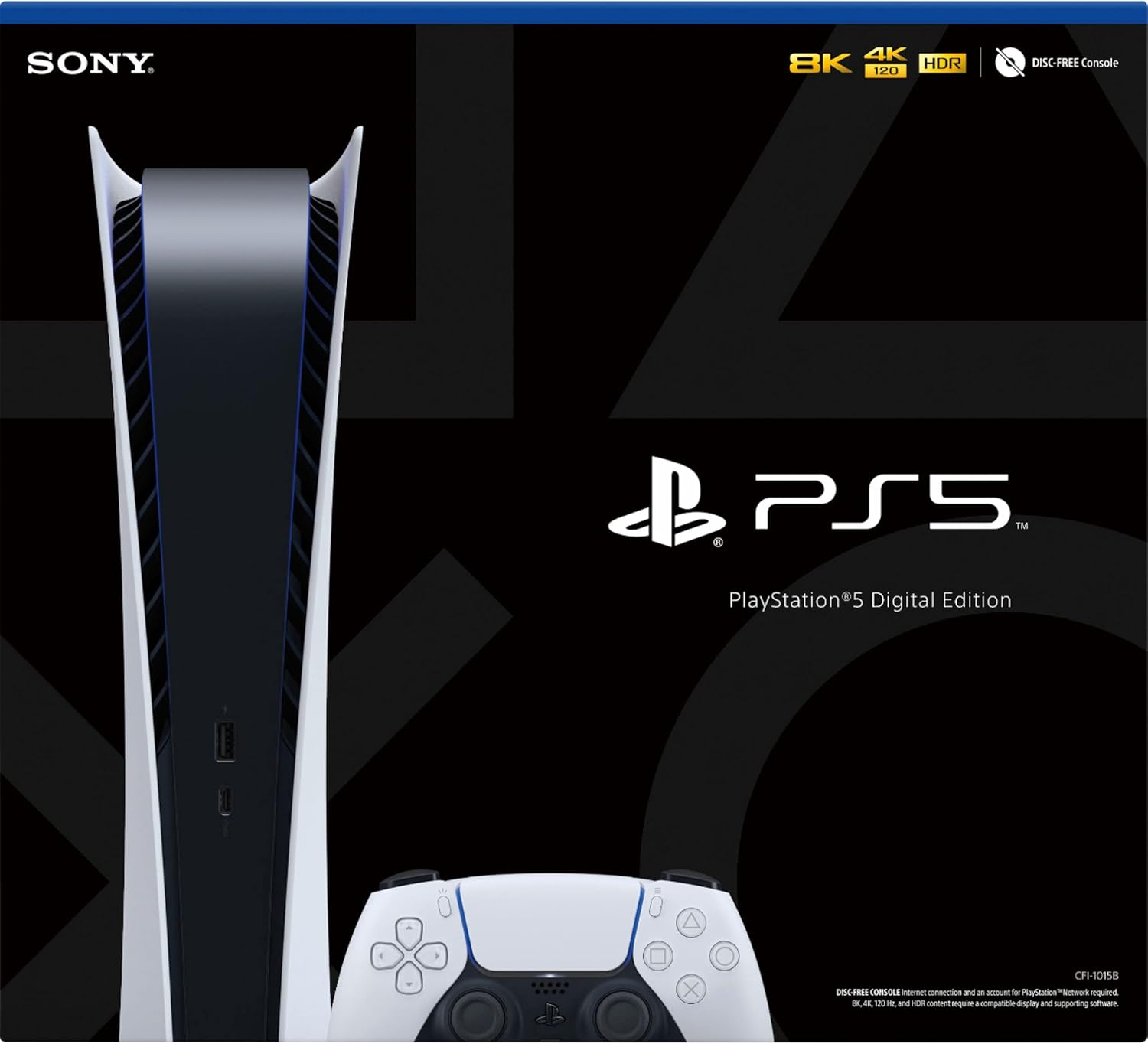 White PlayStation 5 Digital Edition Gaming Console with Wireless Controller Q7392