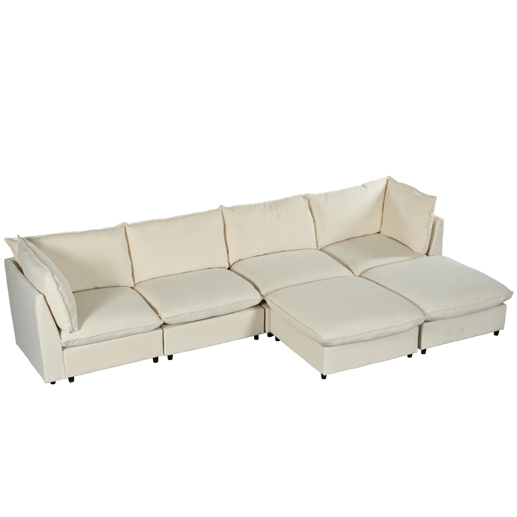 Large U-Shape Sectional Sofa with Removable Ottomans I18471