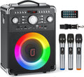 Bluetooth Karaoke Machine with 3 Wireless Microphones and Disco Lights V436