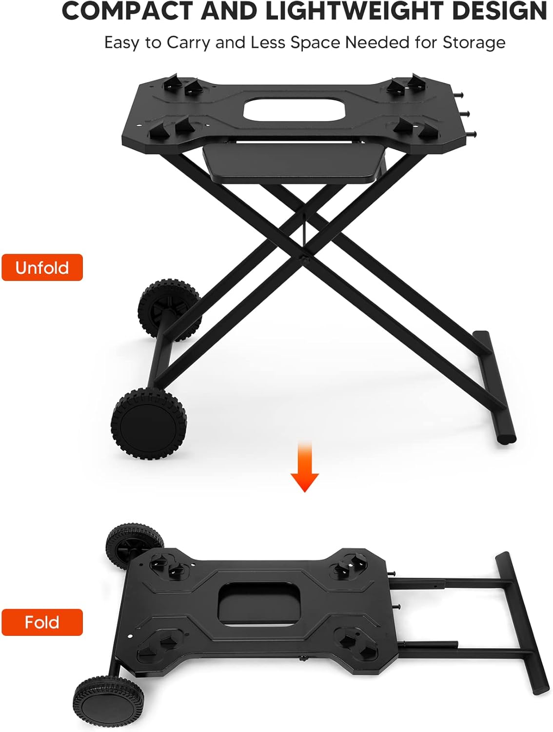 Portable Griddle Stand with Wheel and Shelf G85859