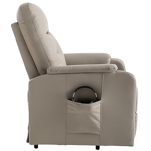 Grey Leather Electric Power Lift Recliner Chair with Massage K73270