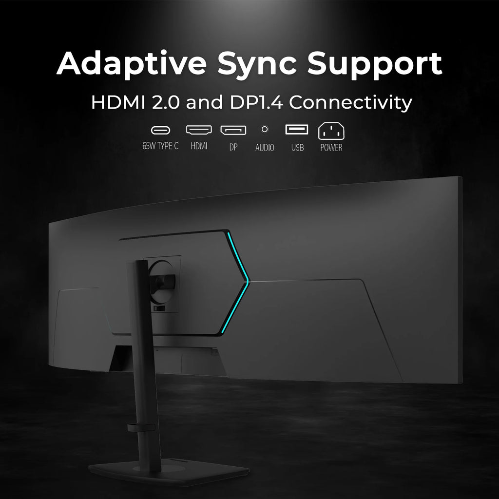 49" 5K Curved Gaming Monitor, 120 Hz, Adjustable Stand R628