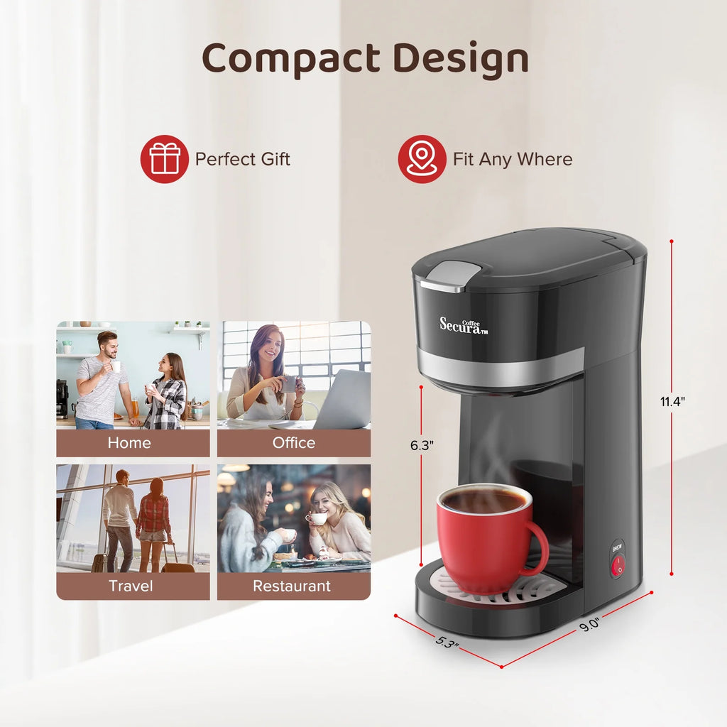 Single Serve Coffee Maker 12 Oz. Stainless Steel R762894