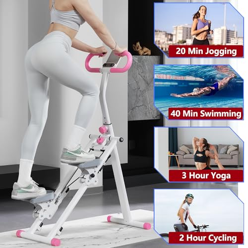 Compact Folding Cardio Climber with Adjustable Handlebar (Blue) M19431