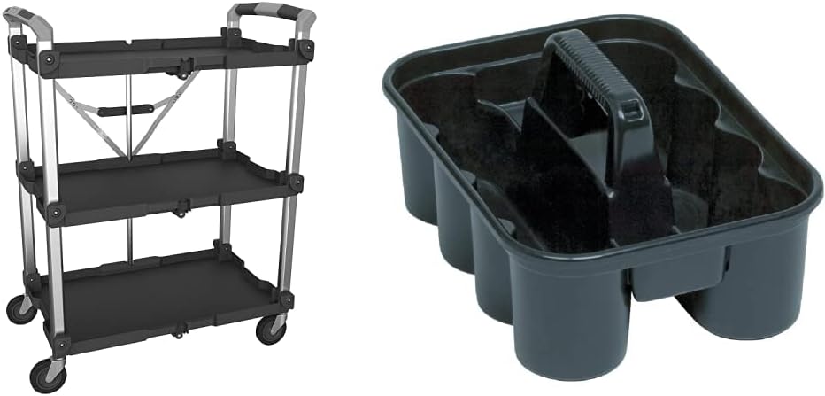 Black Folding Collapsible Service Cart M8430