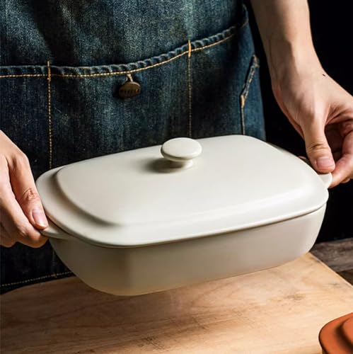 33oz Ceramic Rectangular Baking Dish with Lid I8672