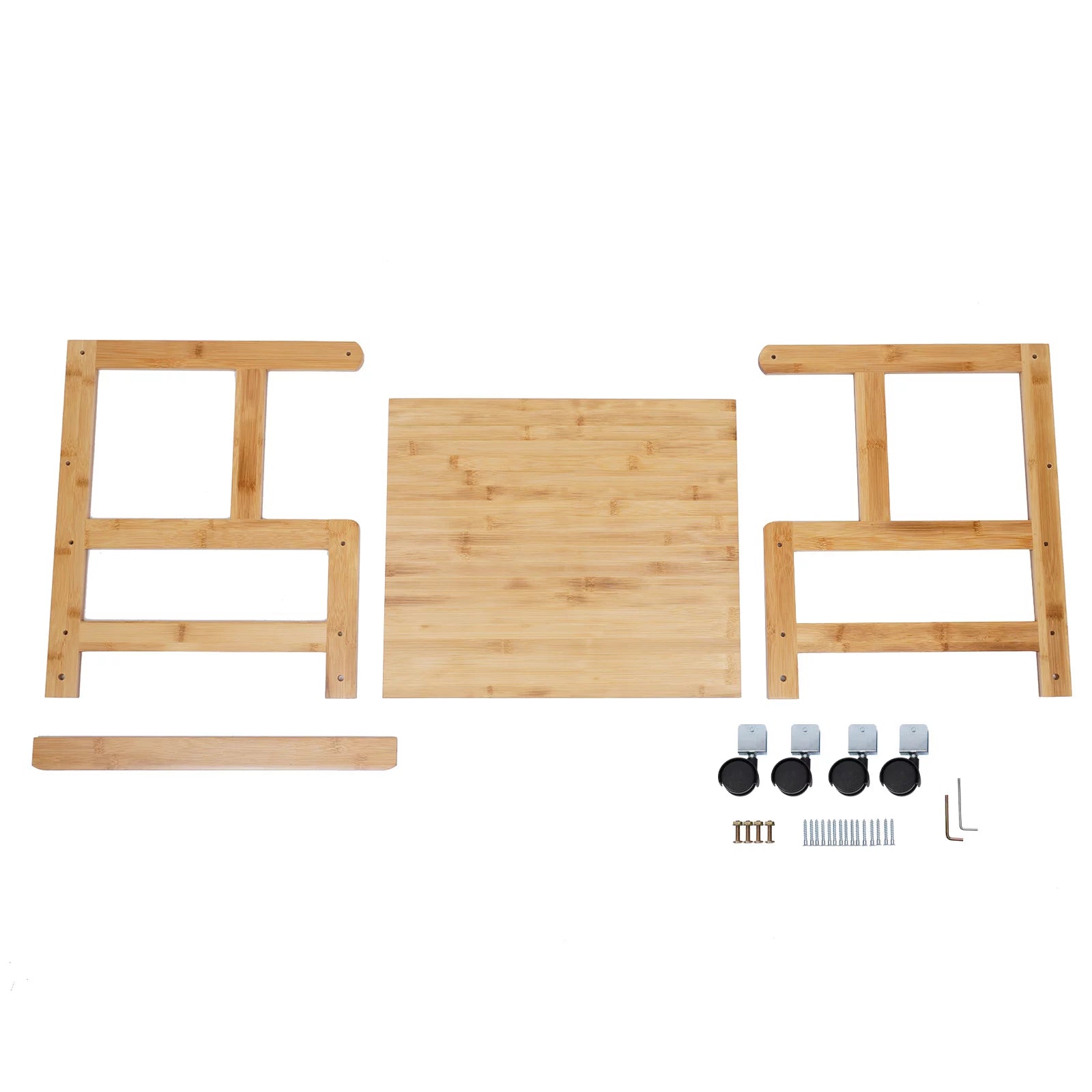 Wood Floor-Standing Printer Cart with Storage Shelf and 4 Wheels P74408