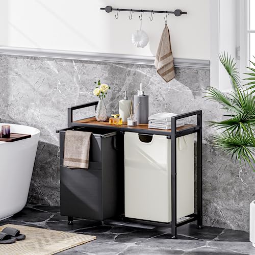 112L Large Double Laundry Hamper with 2 Removable Washable Bags P207