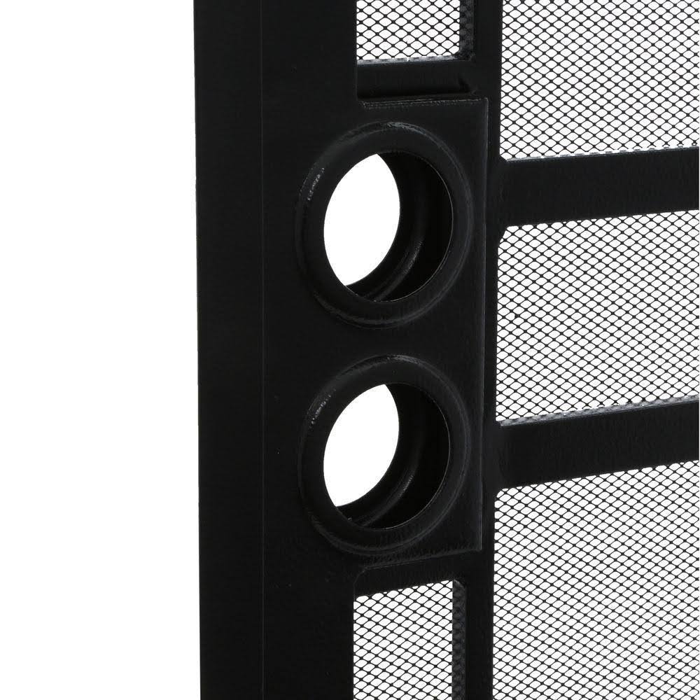 36 in. x 80 in. Black Steel Security Door with Expanded Metal Screen F8452