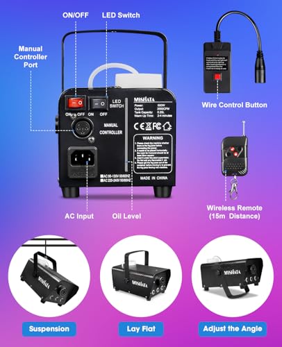 600W Smoke Machine with RGB LED Lights and Remote Control M332