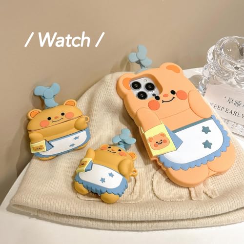 3D Cartoon Silicone Protective Cover with Keychain for AirPods 1/2 Case F99022