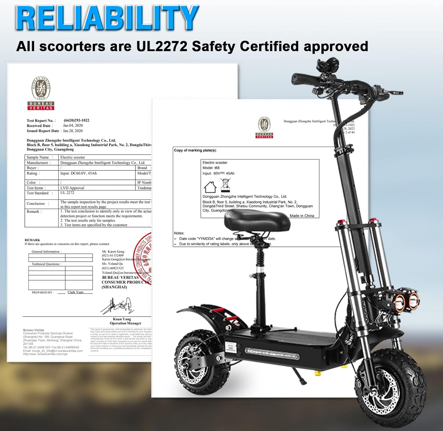 5600W Electric Scooter with Seat, 60V 35Ah, 11'' Fat Tires J825