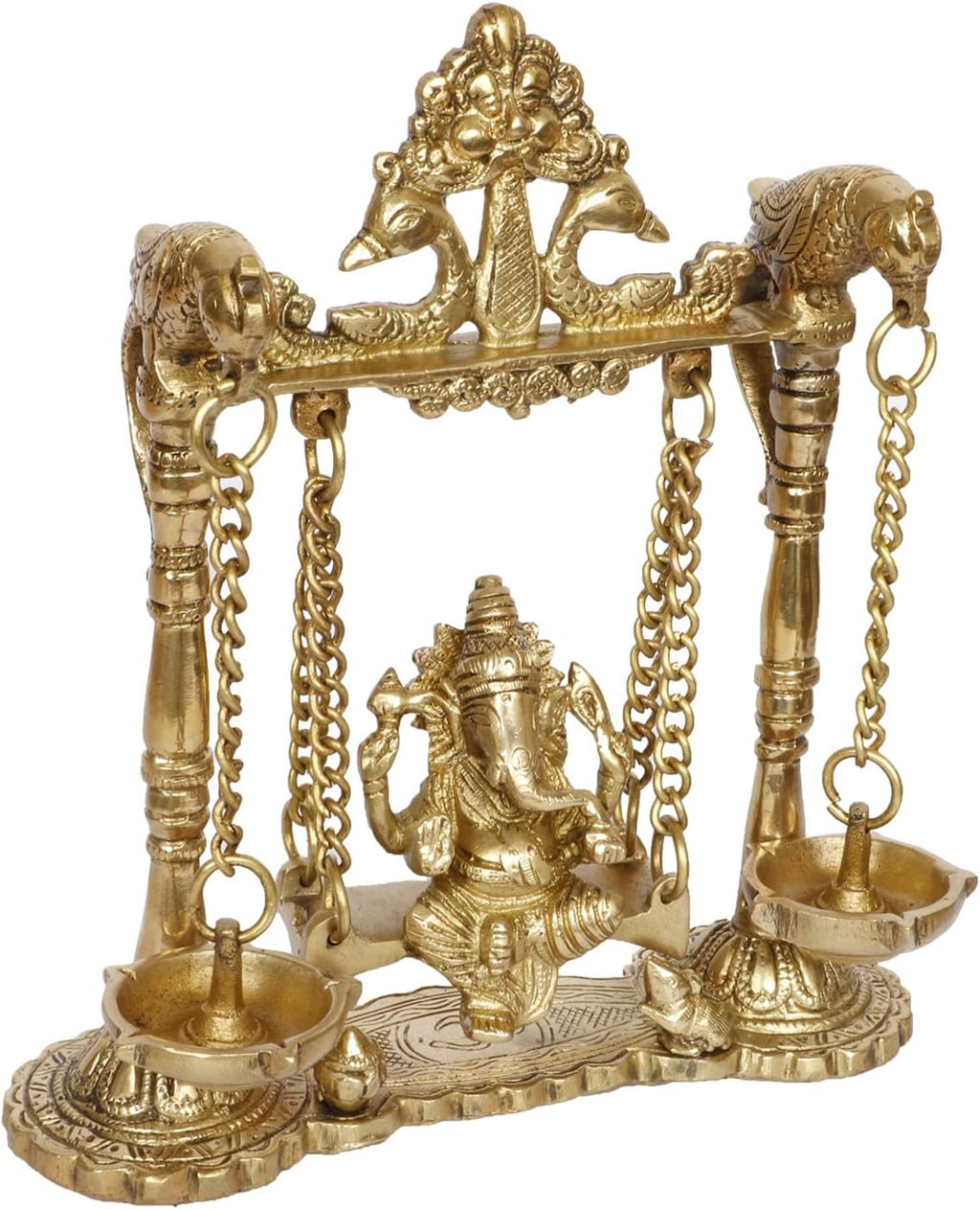 Brass Ganesh Jhula Hanging Swing Statue 9 Inch C493060