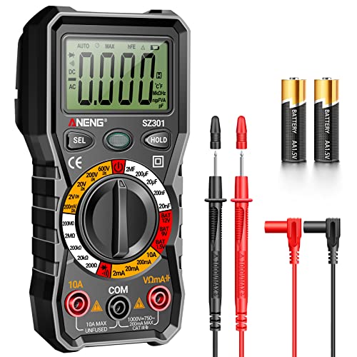 Digital Multimeter with Case, DC AC Voltmeter, Ohm Volt Amp Meter T41295