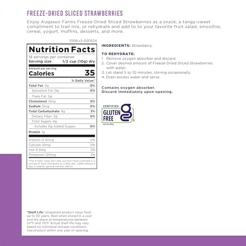 6.5 Ounces Freeze Dried Sliced Strawberries G39294