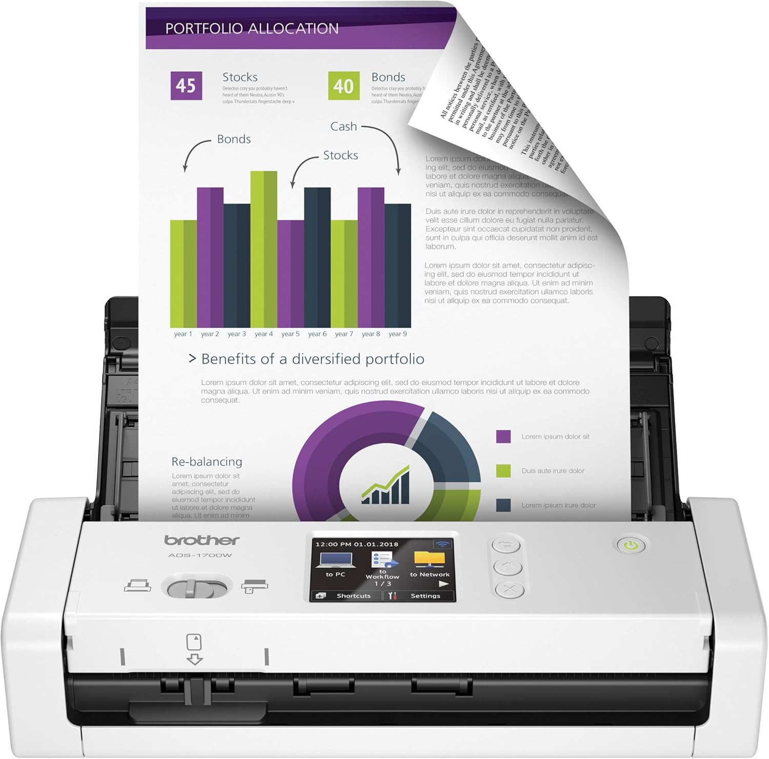 Wireless Document Scanner, White V597