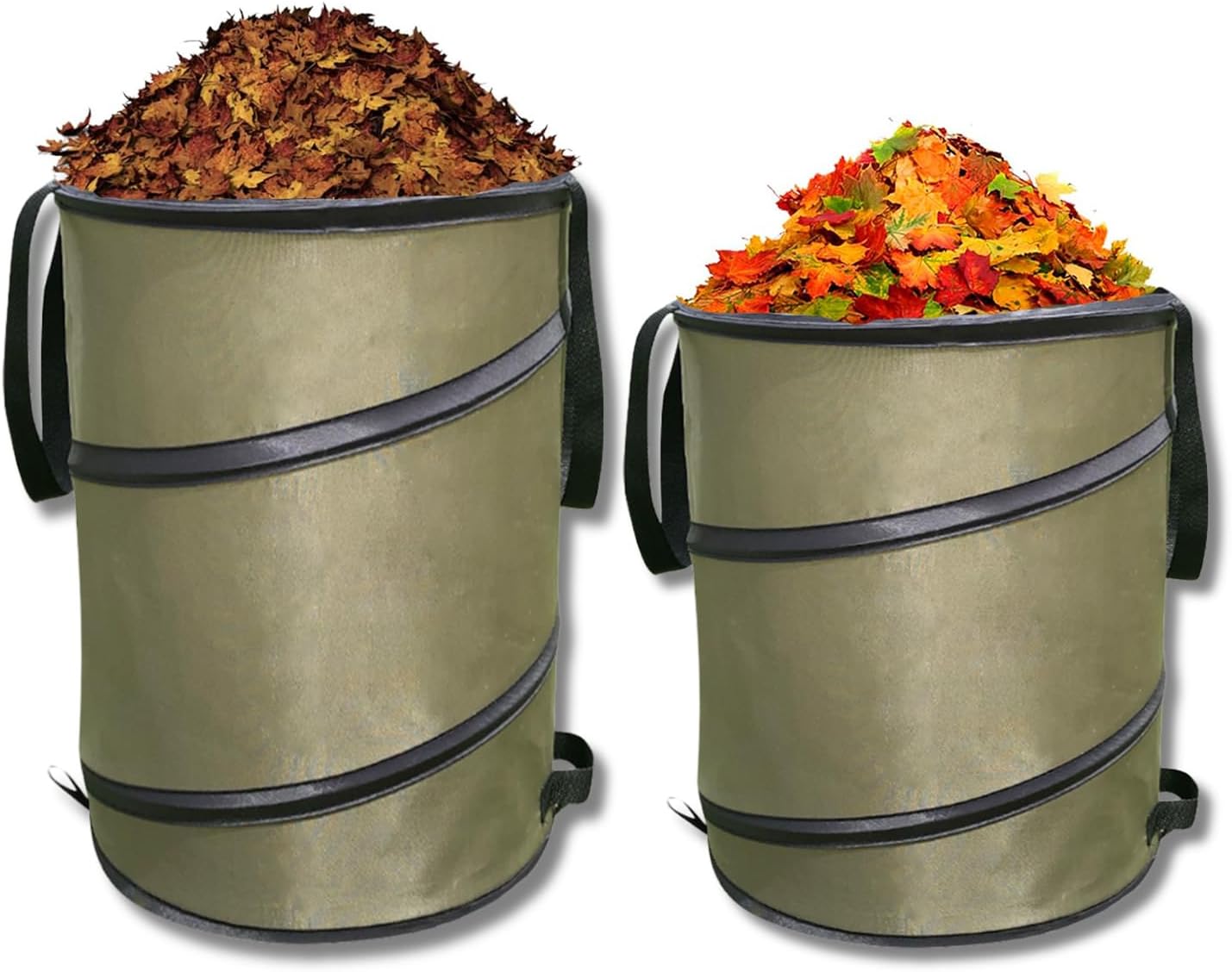 2 Pack 24 Gallon 30 Gallon Pop-Up Reusable Yard Waste Bags D2186