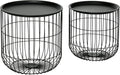 Black Round Nesting Coffee Tables Set of 2 F41832