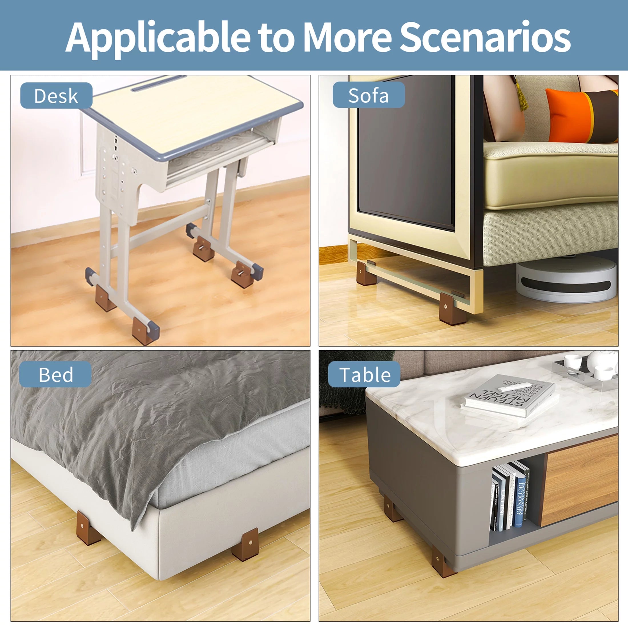 Adjustable Bed Riser, 4 Pack U627