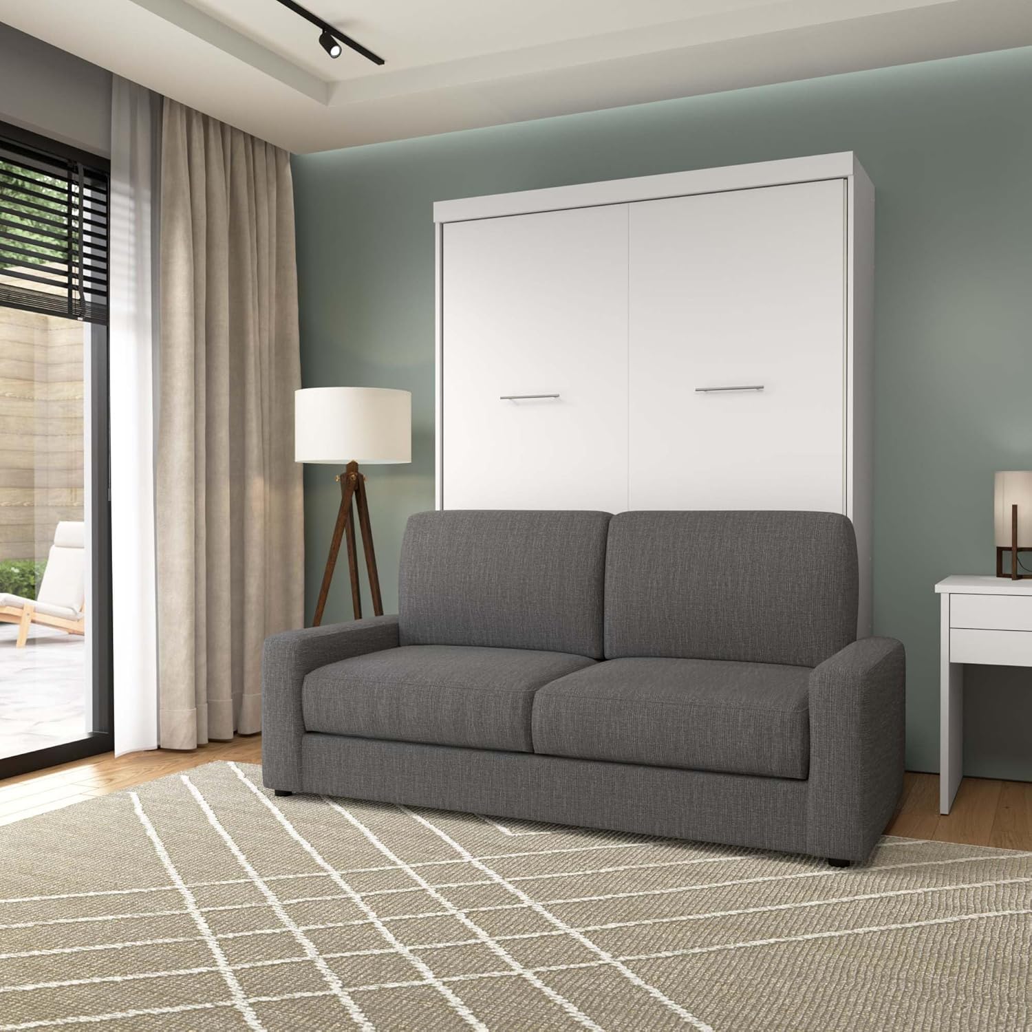 White Queen Murphy Sofa Wall Bed X21981