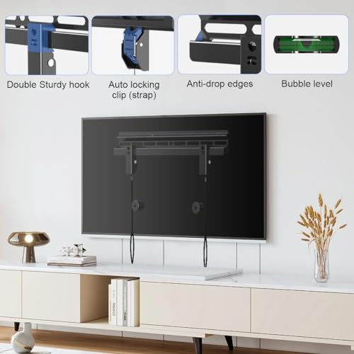 Studless TV Wall Mount for 23-60 Inch TVs up to 99 lbs, Low Profile Drywall TV Bracket with Max VESA 400x400mm R78226