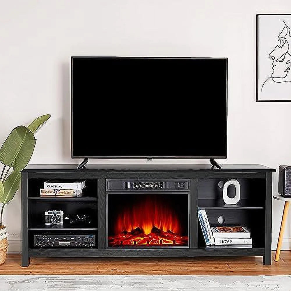 Wood Texture Electric Fireplace TV Stand Y2804