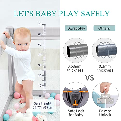 Baby Playpen Foldable 79x59 Light Grey X394