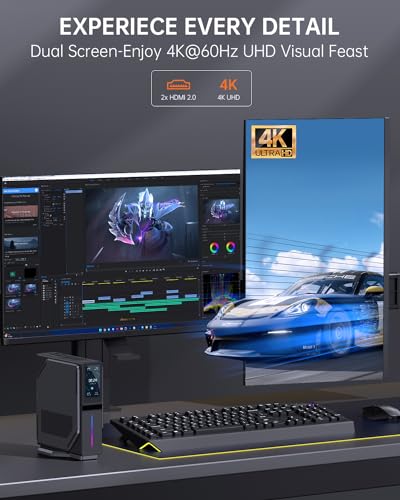 Mini PC Win 11 Pro N97 16GB DDR4 512GB M.2 SSD Dual LAN WiFi6 BT5.2 4K Dual Display S371