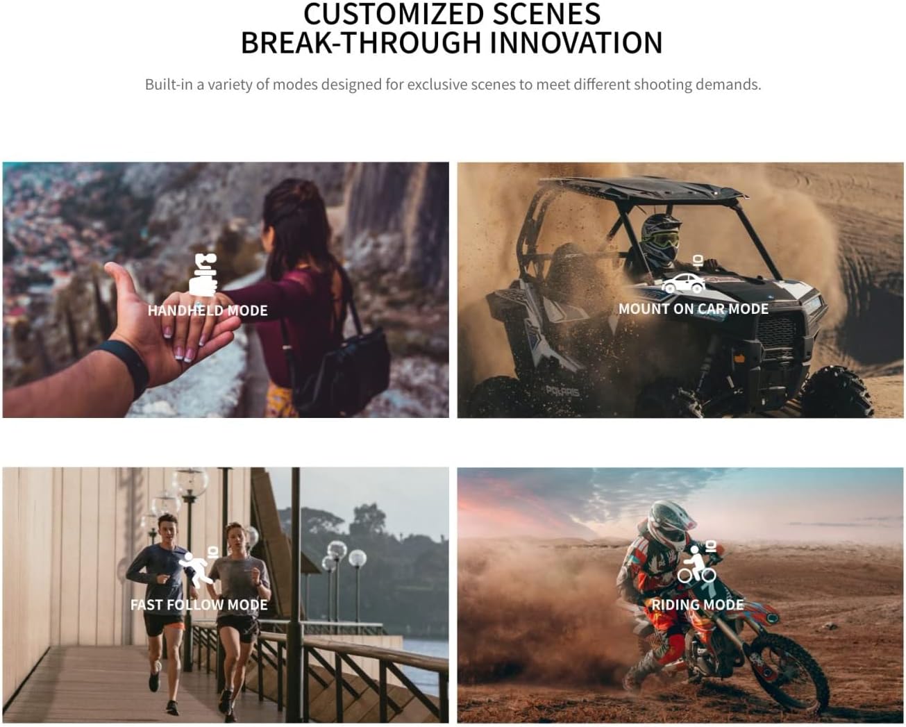 3-axis Stabilizer Gimbal with 4K Video 130° Wide Angle Camera M5801