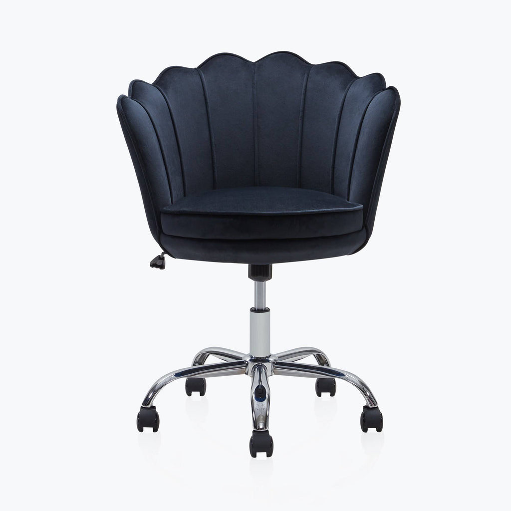 Blue Velvet Swivel Desk Chair T7278