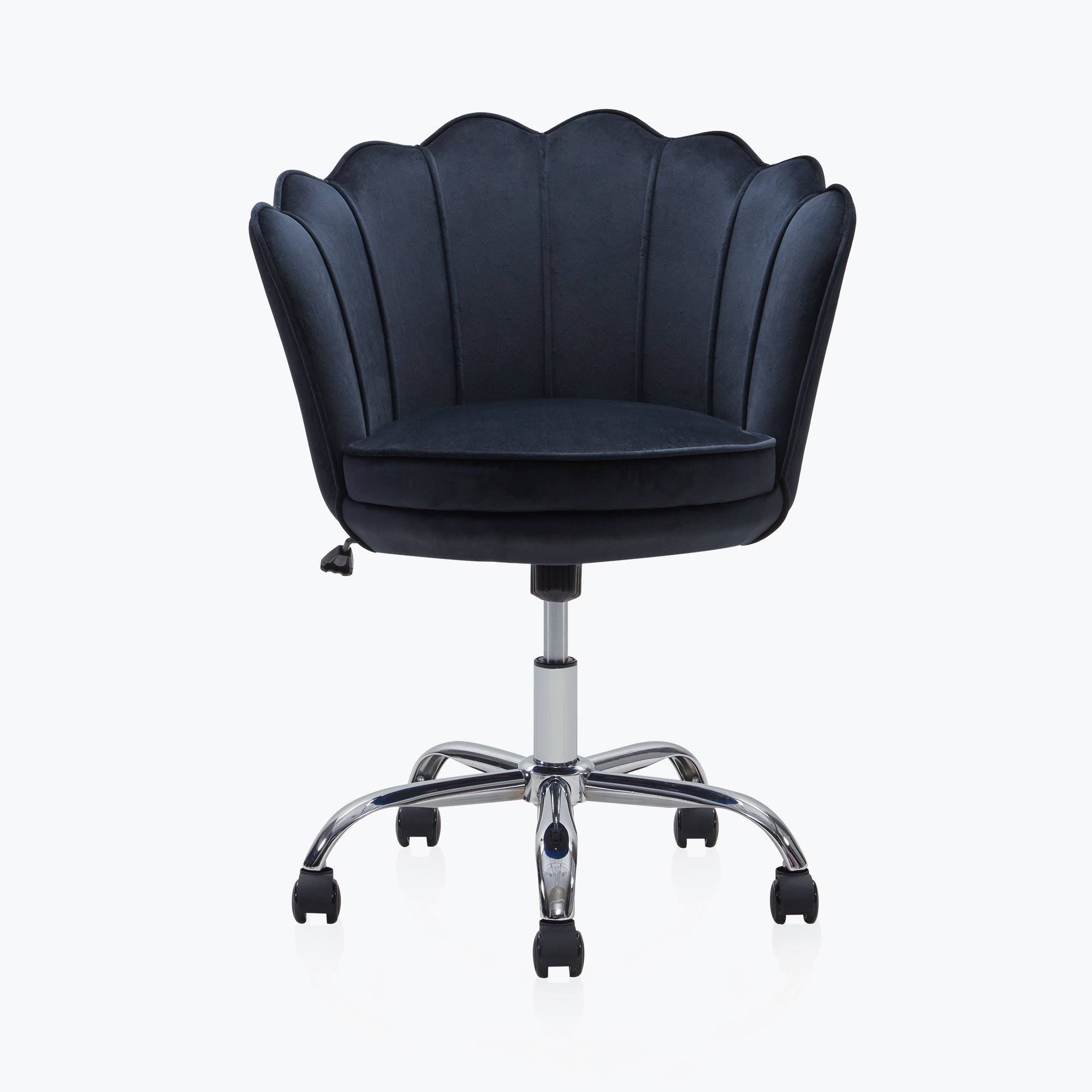 Blue Velvet Swivel Desk Chair T7278