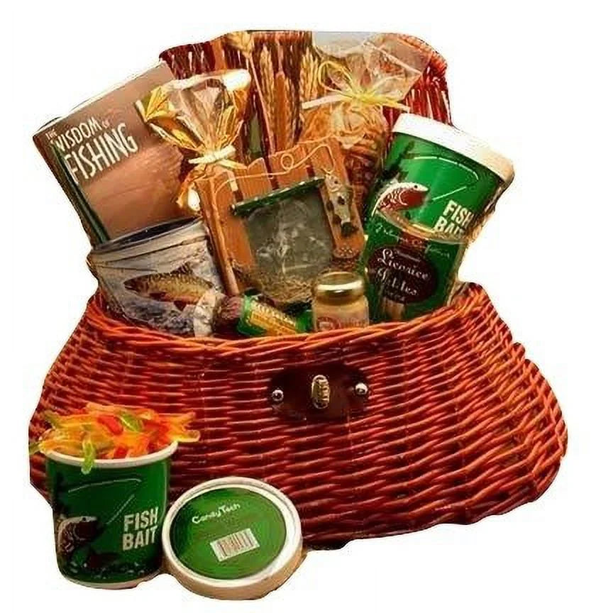 Gourmet Fishing Creel Gift Basket D44180