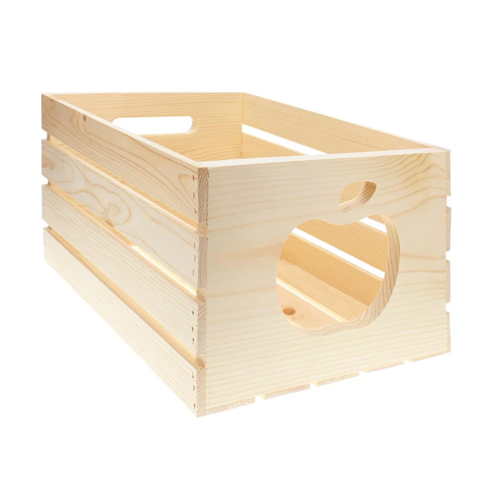 Wooden Crate with apple cutout, Pine, 17.75" x 12" x 9.5" D820