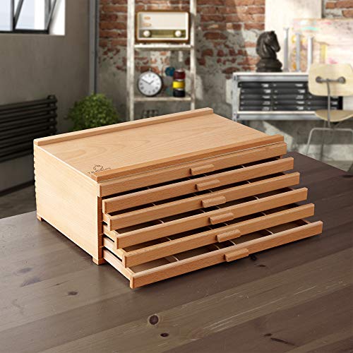 6 Drawer Wooden Artist Storage Supply Box B23112