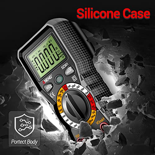 Digital Multimeter with Case, DC AC Voltmeter, Ohm Volt Amp Meter T41295