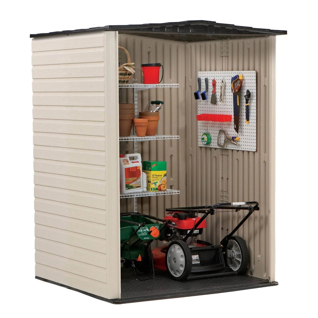 Medium Vertical Storage Shed, Resin, Beige, 72" H x 53.2" W x 57" L P6096