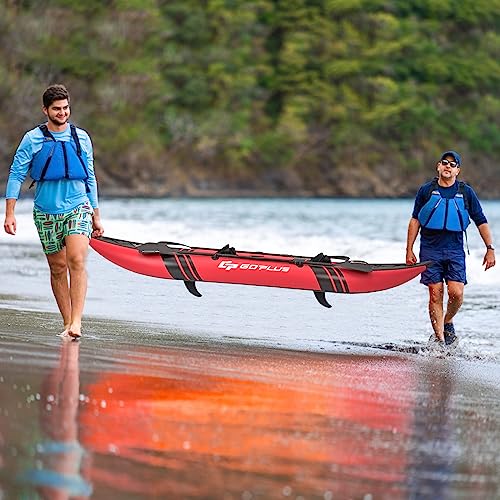 2-person Inflatable Kayak with Aluminium Oars, EVA Padded Seat, Hand Pump, Carry Bag V4944