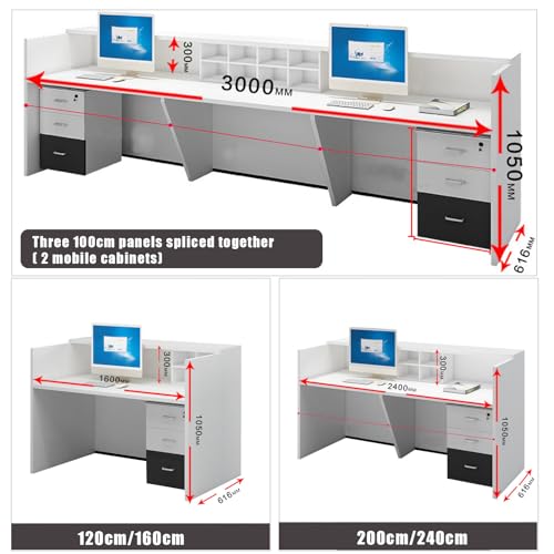 U-Shaped Wooden Reception Desk with Lockable Drawer S4397