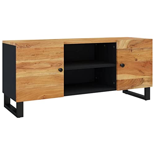Solid Wood Acacia TV Stand with 4 Compartments E477