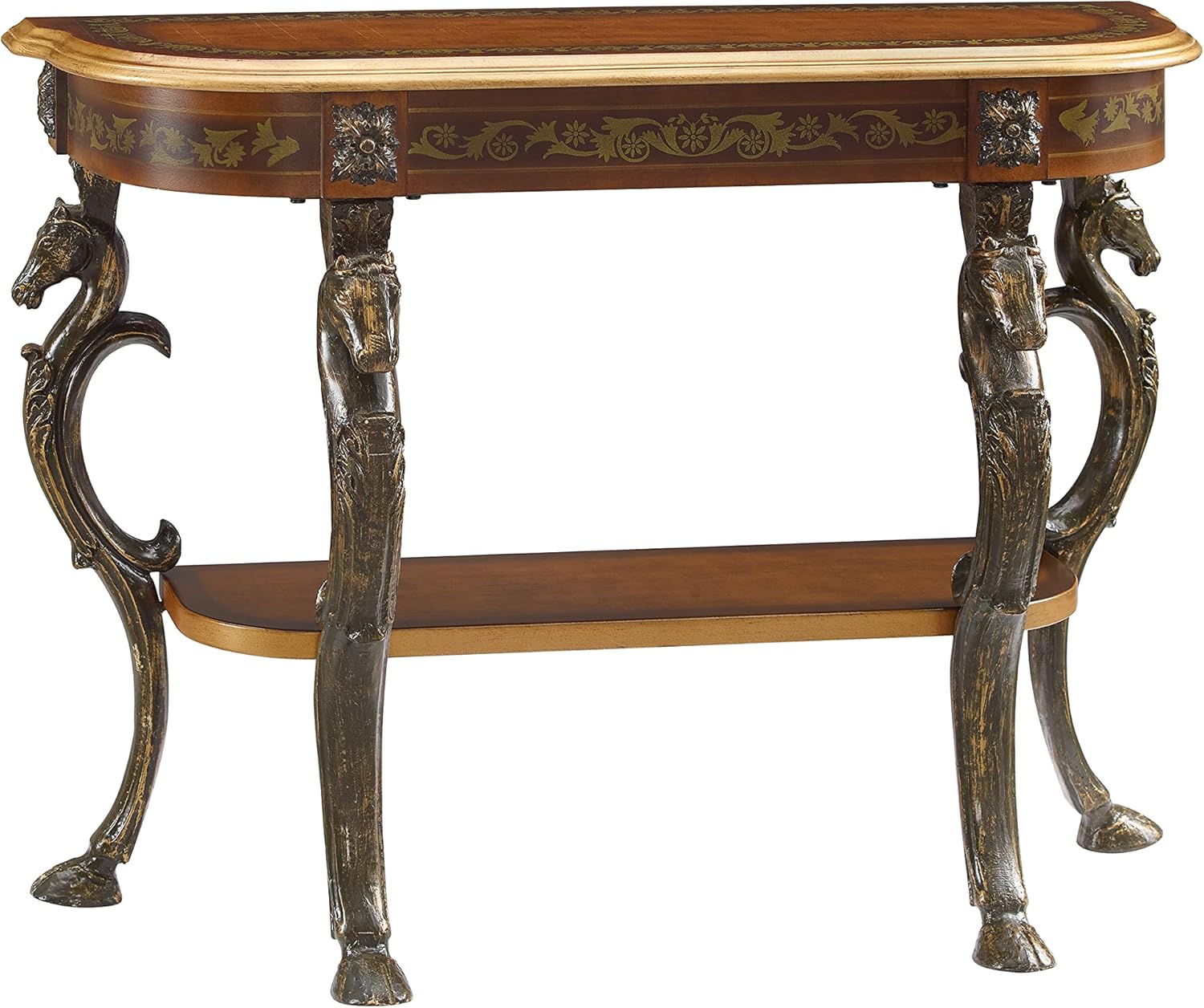 Brown and Gold Console Table 42 x 31.5 x 15.5 D7186