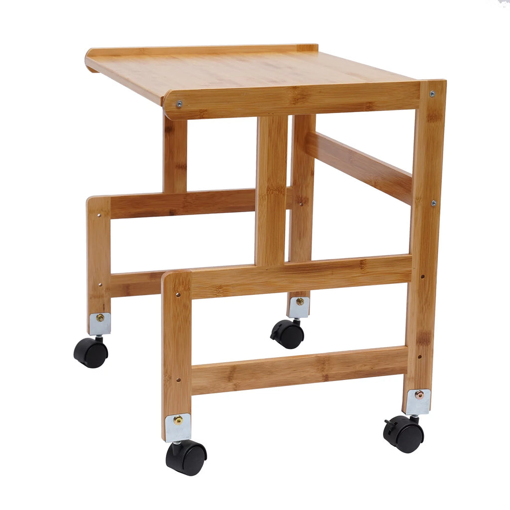 Wood Floor-Standing Printer Cart with Storage Shelf and 4 Wheels P74408