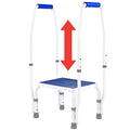 Modern White/Blue Height Adjustable Step Stool with Dual Handle T958