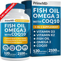 2100mg Omega 3 Fish Oil Supplements with Vitamins D3 & K2 and CoQ10 (120ct) Q12323
