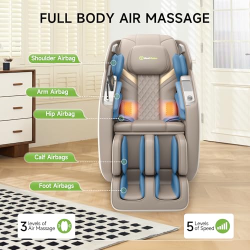 4D Massage Chair Full Body Zero Gravity Recliner with Negative Ion Purification, Aromatherapy, 20 Auto Modes, Yoga Stretching, Touch Screen, Foot Rollers, Wireless Charger G690