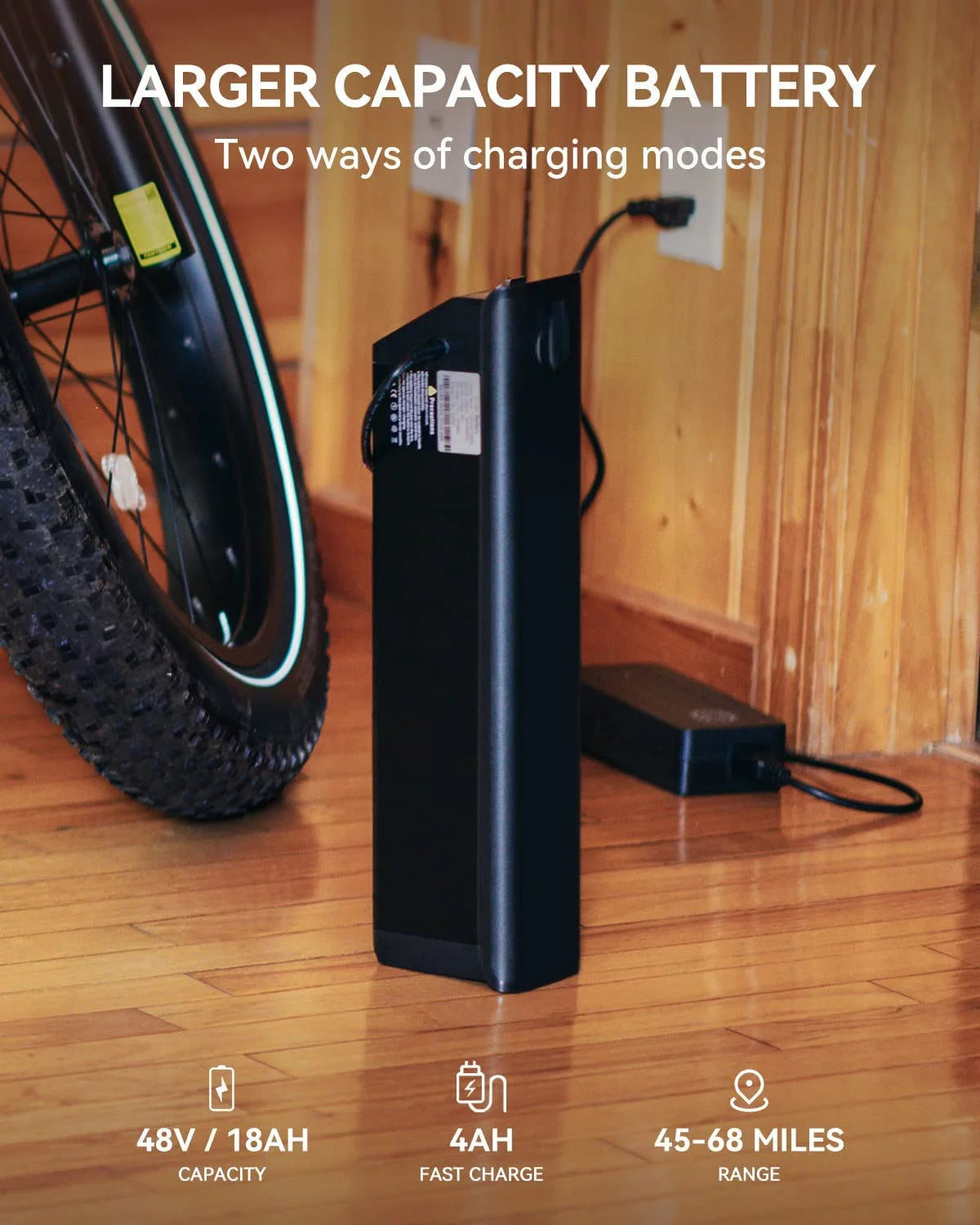 750W Fat Tire Electric Bike with 48V 18Ah Removable Battery U786019