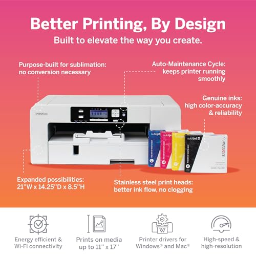 Sublimation Printer Bundle with 31mL Inks & Paper C8737