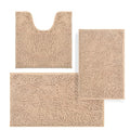 Black 3 Piece Non Slip Chenille Bath Mat Set S8040