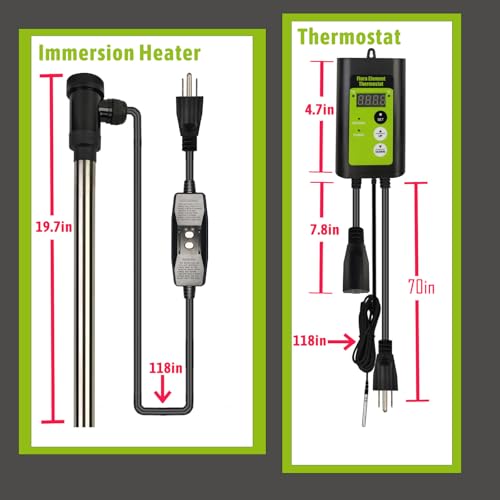 240V 3000W Submersible Electric Immersion Water Heater with Thermostat and GFCI T834