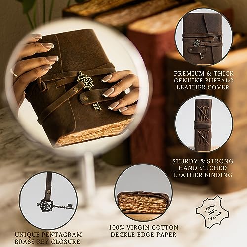 Rustic Mocha Brown 7x5 Inch 200 Page Leather Bound Journal Q517873